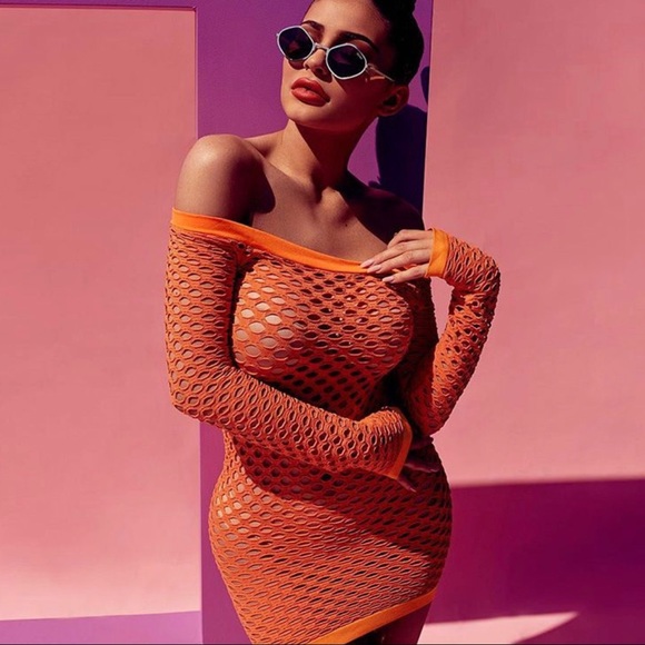 Fashion Nova | Dresses | Orange Fishnet 